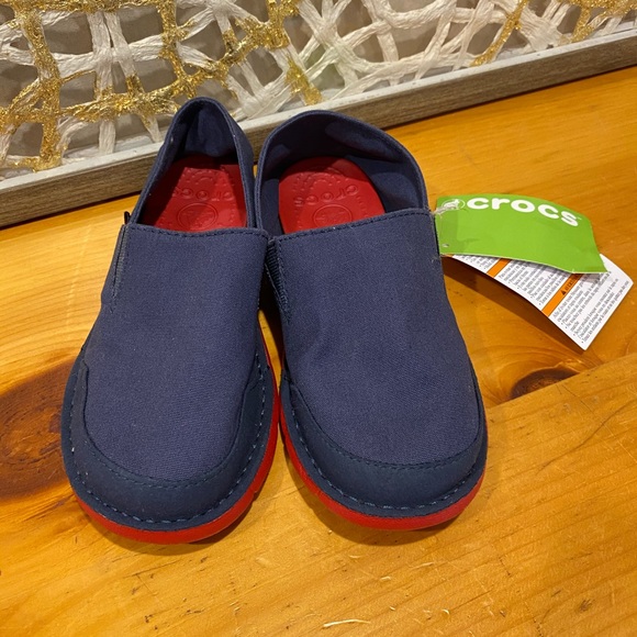 Crocs Cabo Slip-On Boys Navy Pepper Fit Size J1 - Picture 3 of 6